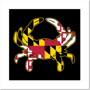 Maryland Flag Crab Illustration Posters and Art